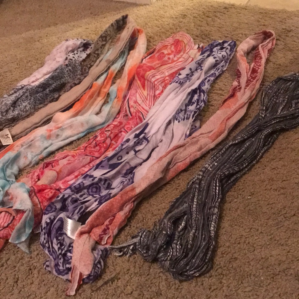 6 summer scarves and 1 infinity summer scarf
